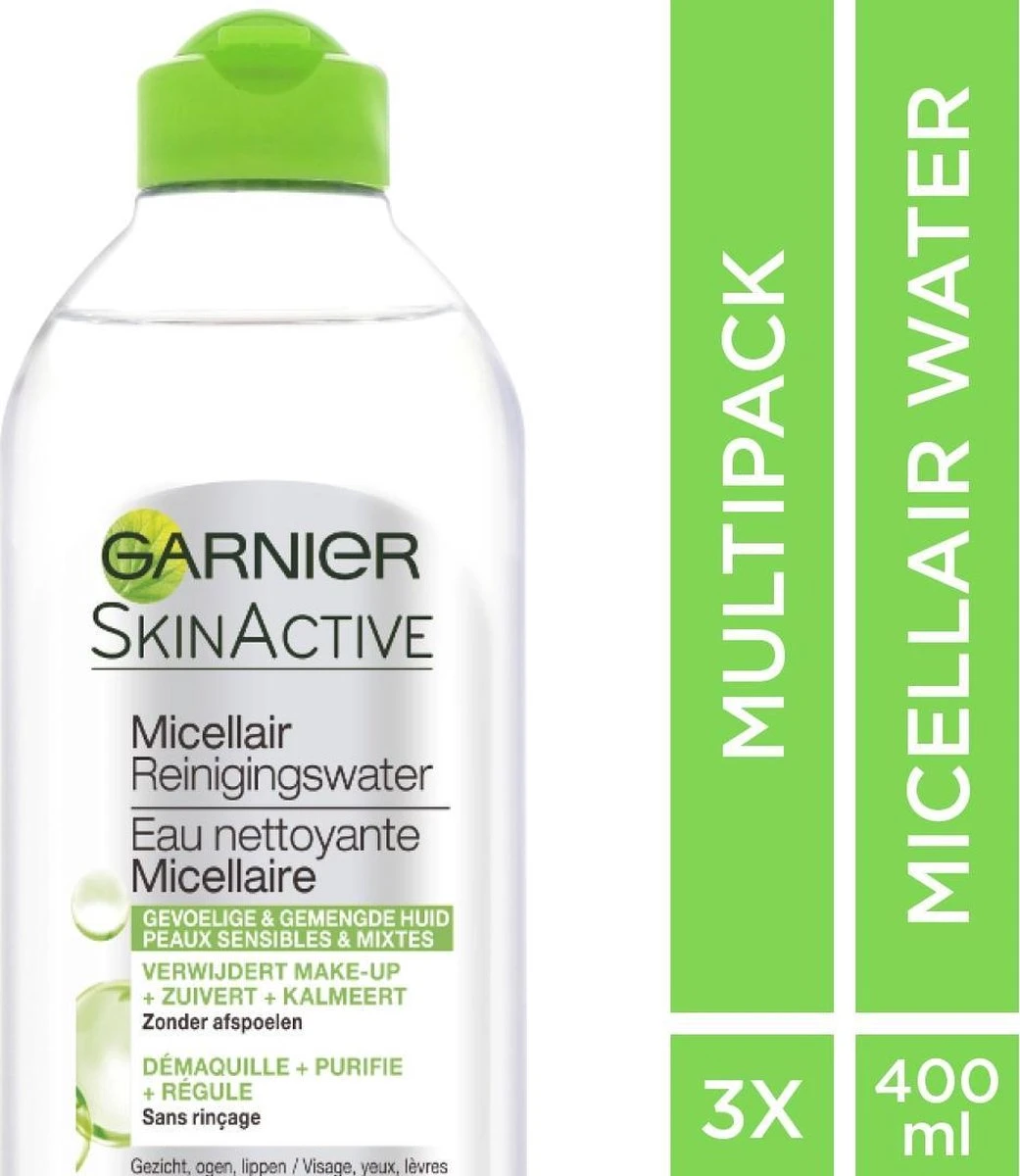 Garnier SkinActive - Micellair Reinigingswater Gemengde Huid - 3 X 400ml - Micellair Water Voordeelverpakking 3 Garnier SkinActive - Micellair Reinigingswater Gemengde Huid - 3 X 400ml - Micellair Water Voordeelverpakking - Afbeelding 3