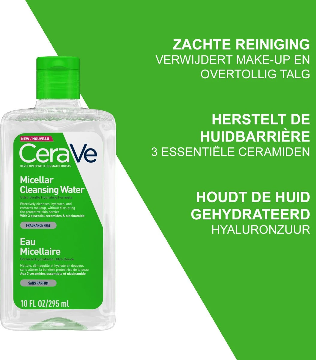 CeraVe - Micellair Water - Reinigingstonic - Gezichtsreiniger - 295 Ml 2 CeraVe - Micellair Water - Reinigingstonic - Gezichtsreiniger - 295 Ml - Afbeelding 2