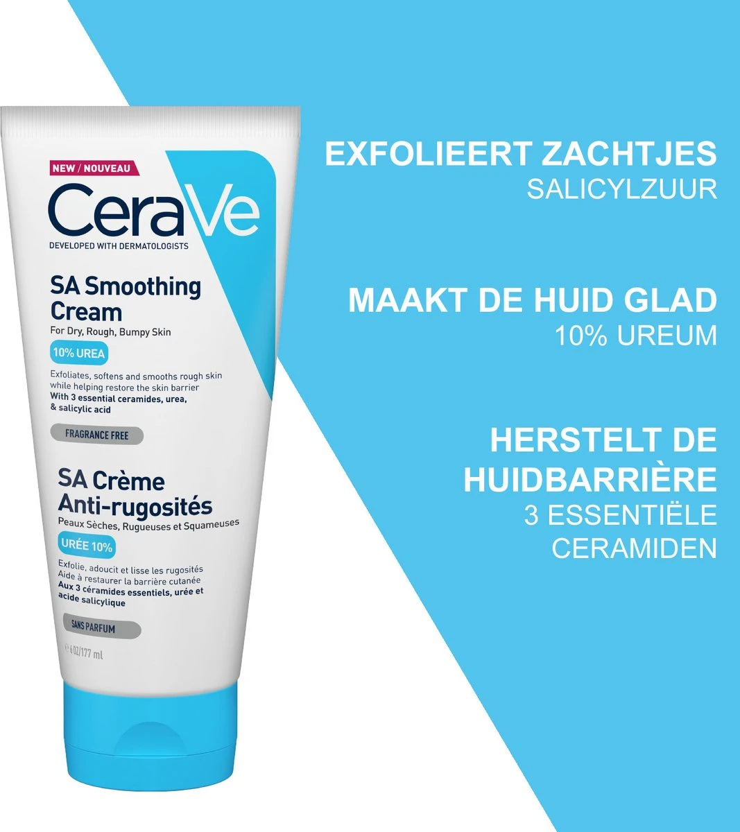 CeraVe - SA Smoothing Cream - Bodycrème - Droge En Ruwe Huid - 177ml 2 CeraVe - SA Smoothing Cream - Bodycrème - Droge En Ruwe Huid - 177ml - Afbeelding 2