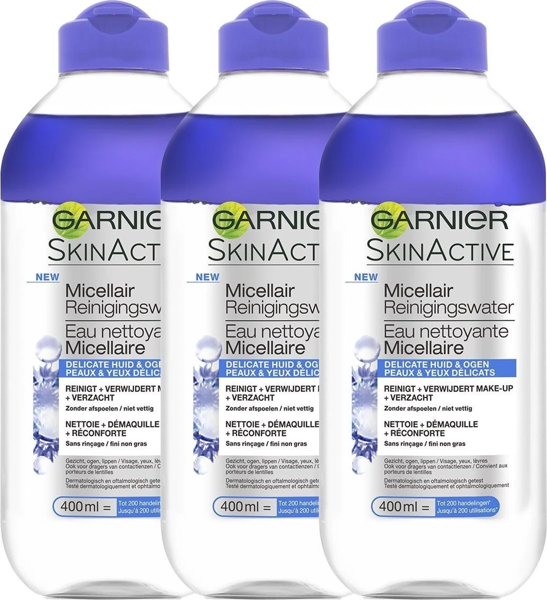Garnier Skinactive Micellair Reinigingswater Delicate Huid En Ogen - 3 X 400 Ml - Micellair Water Voordeelverpakking 8 Garnier Skinactive Micellair Reinigingswater Delicate Huid En Ogen - 3 X 400 Ml - Micellair Water Voordeelverpakking - Afbeelding 8