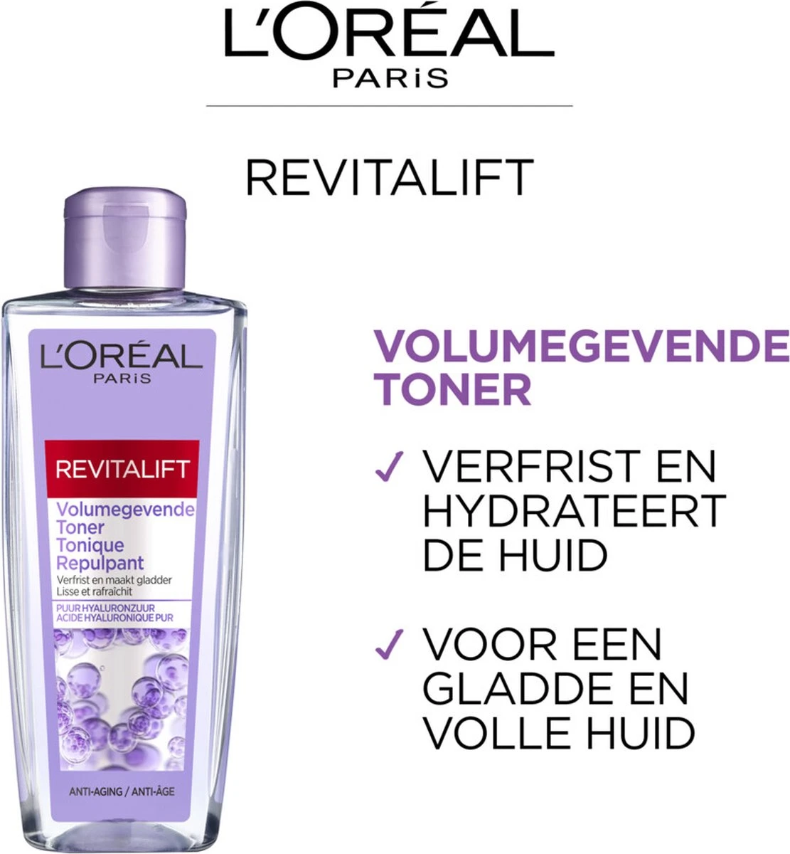 L'Oréal Paris Revitalift Volumegevende Toner - Gezichtsreiniger Met Hyaluronzuur - 200 Ml 5 L'Oréal Paris Revitalift Volumegevende Toner - Gezichtsreiniger Met Hyaluronzuur - 200 Ml - Afbeelding 5