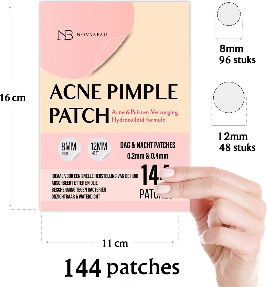 Acne Patches Voor Dag En Nacht - Puisten Verwijderaar - Huidreiniger - 144 Stuks In 2 Formaten - Pukkel Pleister - Pimple Patch Die Onzuiverheden Absorbeert - Acneverzorging 2 Acne Patches Voor Dag En Nacht - Puisten Verwijderaar - Huidreiniger - 144 Stuks In 2 Formaten - Pukkel Pleister - Pimple Patch Die Onzuiverheden Absorbeert - Acneverzorging - Afbeelding 2