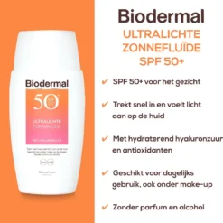 Biodermal Ultralichte Zonnefluide - Zonnebrand Met SPF50+ - Met Hyaluronzuur - Zonnebrand Gezicht 13 Biodermal Ultralichte Zonnefluide - Zonnebrand Met SPF50+ - Met Hyaluronzuur - Zonnebrand Gezicht -Goedkope Gezicht Zoet Winkel 1155x1200 1