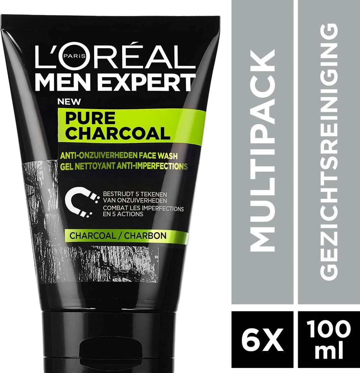 L’Oréal Paris Men Expert Pure Charcoal Gezichtsreiniging - 6 X 100 Ml - Voordeelverpakking 9 L’Oréal Paris Men Expert Pure Charcoal Gezichtsreiniging - 6 X 100 Ml - Voordeelverpakking - Afbeelding 9