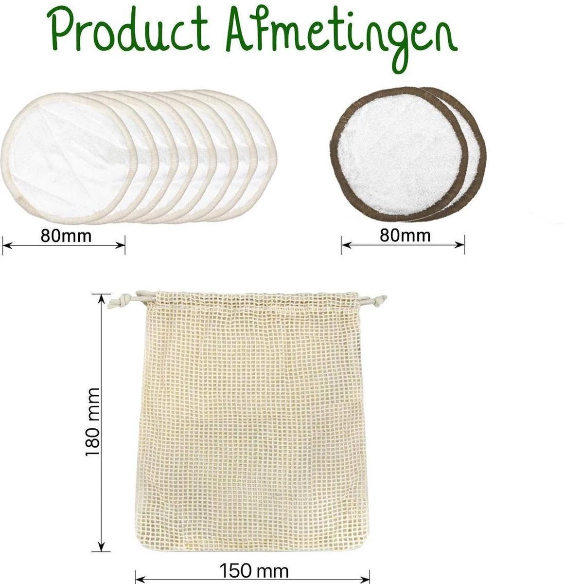 Wasbare Wattenschijfjes 10 Bamboe Wattenschijfjes - Herbruikbare Wattenschijfjes - Make Up Pads Zoogcompressen Zero Waste 9 Wasbare Wattenschijfjes 10 Bamboe Wattenschijfjes - Herbruikbare Wattenschijfjes - Make Up Pads Zoogcompressen Zero Waste - Afbeelding 9