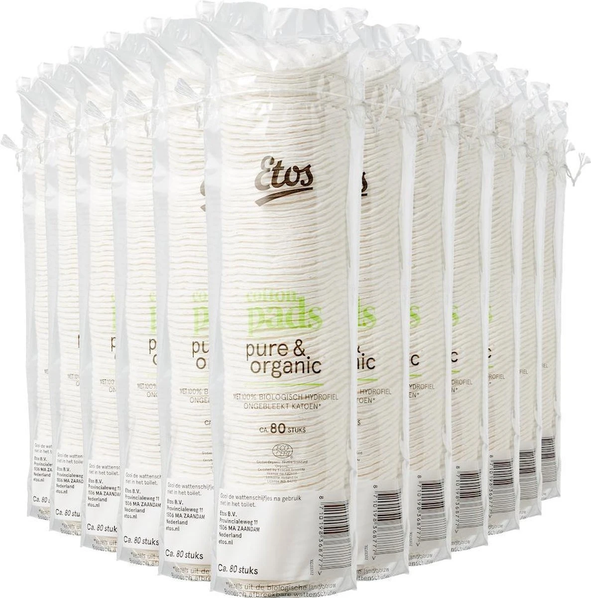Etos Wattenschijfjes - Pure & Organic - 960 Stuks (12 Rollen X 80 Watten) 1 Etos Wattenschijfjes - Pure & Organic - 960 Stuks (12 Rollen X 80 Watten)