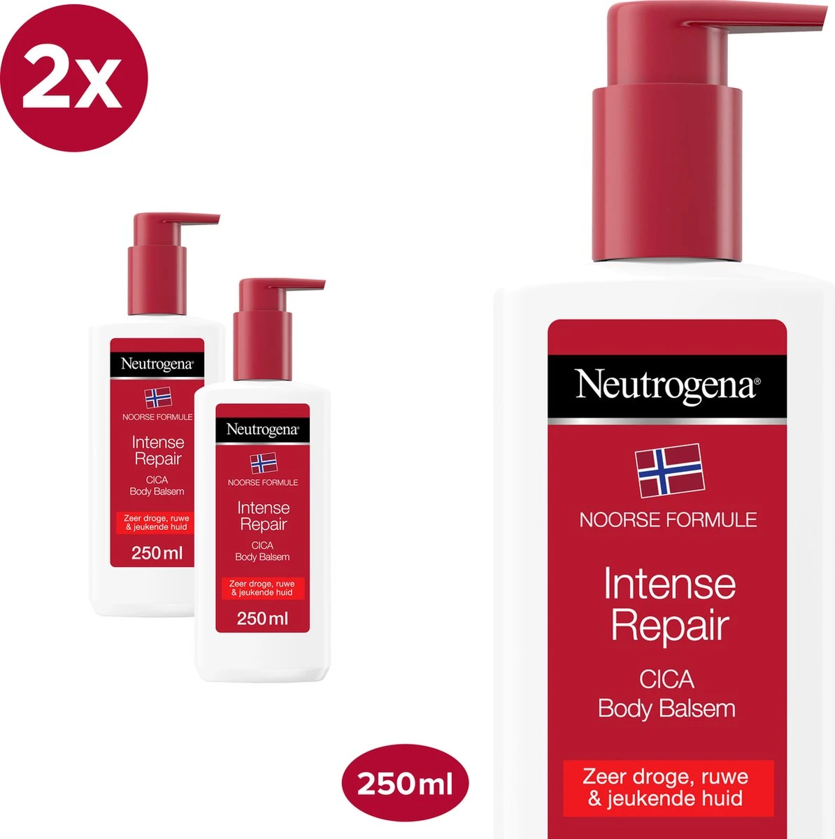 Neutrogena Intense Repair, Intensief Herstellende CICA Body Balsem, Noorse Formule, Hydraterende Bodylotion Voor De Zeer Droge, Ruwe En Jeukende Huid 2 X 250 Ml 1 Neutrogena Intense Repair, Intensief Herstellende CICA Body Balsem, Noorse Formule, Hydraterende Bodylotion Voor De Zeer Droge, Ruwe En Jeukende Huid 2 X 250 Ml