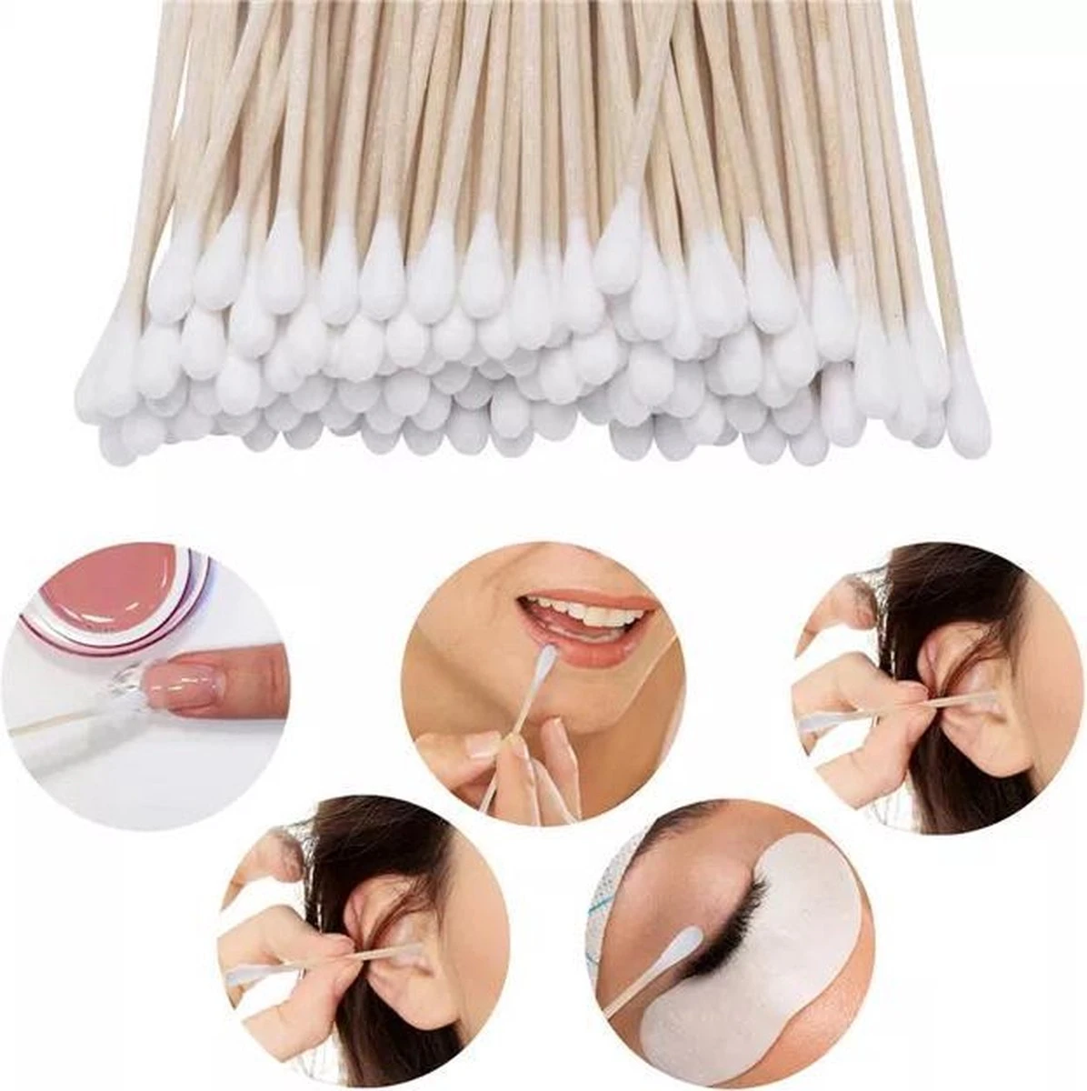 Merkloos Wattenstaafjes Hout - Bamboe - 4 X 100 Stuks 10 Merkloos Wattenstaafjes Hout - Bamboe - 4 X 100 Stuks - Afbeelding 10