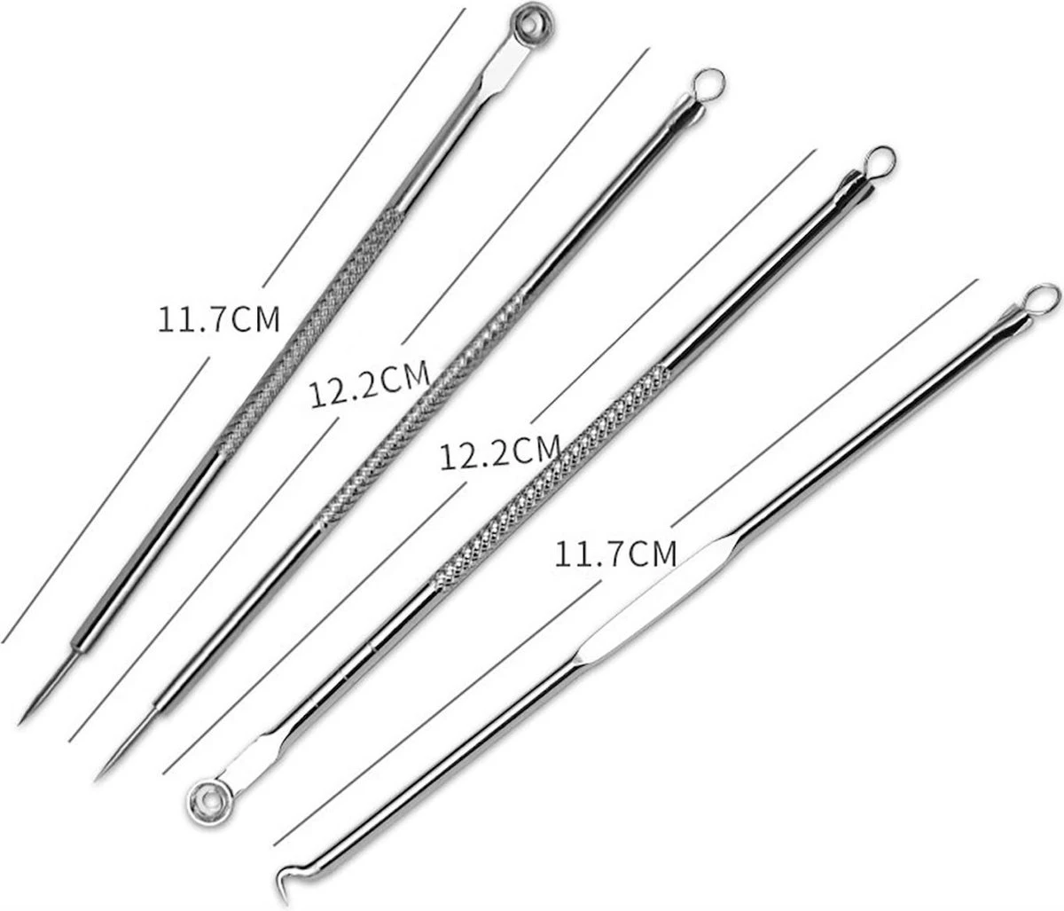 Merkloos Mee-eters Verwijderen - Blackhead Remover - Professionele Kit - 4 Luxe Lepels - Mee Eter Lepel - Comedonenlepel - Puistenset 3 Merkloos Mee-eters Verwijderen - Blackhead Remover - Professionele Kit - 4 Luxe Lepels - Mee Eter Lepel - Comedonenlepel - Puistenset - Afbeelding 3