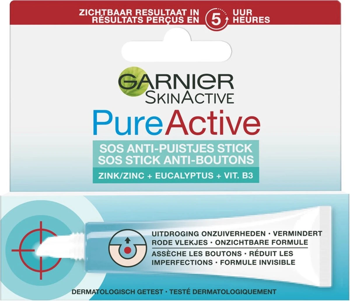 Garnier Skinactive Face SOS Anti-Puistjes Stick - 10 Ml - Tegen Puistjes, Onzuiverheden En Rode Vlekjes 1 Garnier Skinactive Face SOS Anti-Puistjes Stick - 10 Ml - Tegen Puistjes, Onzuiverheden En Rode Vlekjes