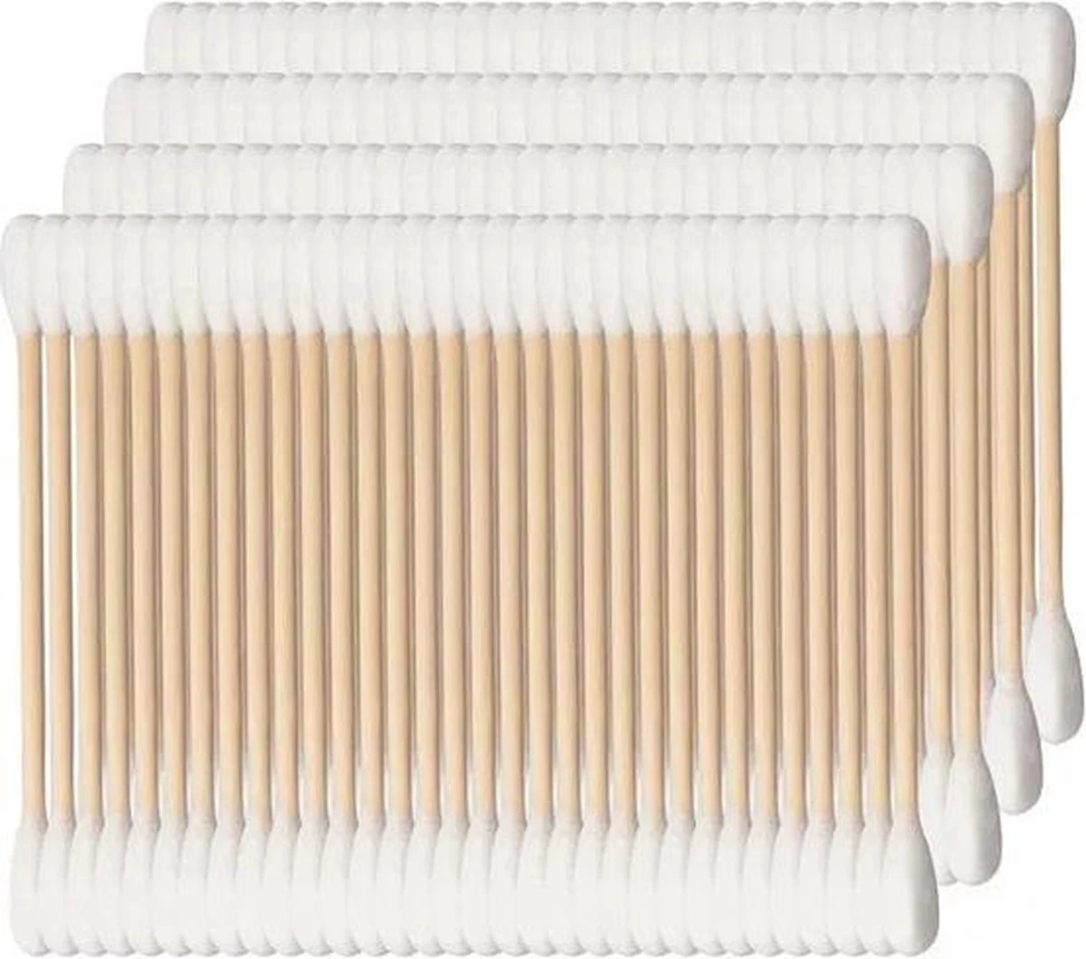 Merkloos Wattenstaafjes Hout - Bamboe - 4 X 100 Stuks 1 Merkloos Wattenstaafjes Hout - Bamboe - 4 X 100 Stuks
