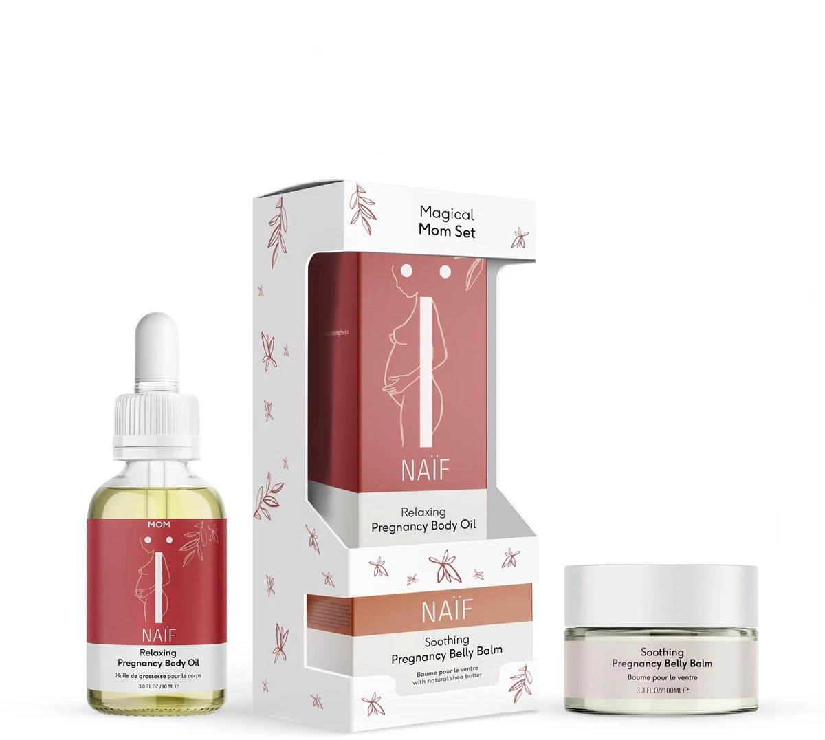 Naïf Magical Mom Geschenkset - Lichaamsolie & Bellybalm - Voordeelverpakking 90 + 100ml - Met Natuurlijke Ingrediënten 2 Naïf Magical Mom Geschenkset - Lichaamsolie & Bellybalm - Voordeelverpakking 90 + 100ml - Met Natuurlijke Ingrediënten - Afbeelding 2
