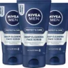 NIVEA MEN Protect & Care Reinigingsscrub - 3 X 75 Ml - Voordeelverpakking