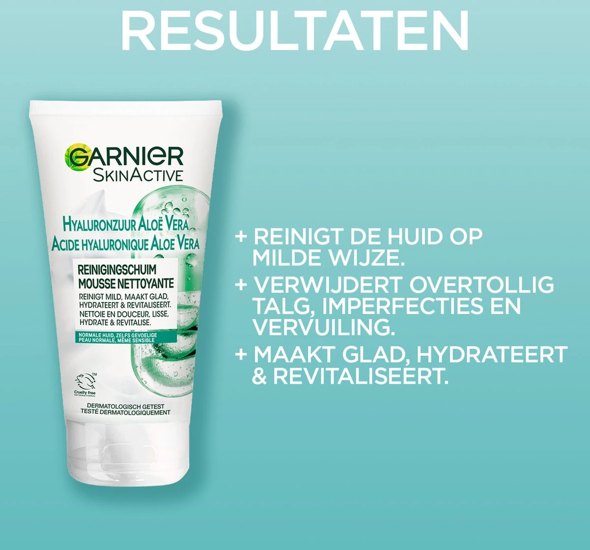 Garnier SkinActive Hyaluronzuur Aloë Vera Gezichtsreinigingsschuim 150 Ml 4 Garnier SkinActive Hyaluronzuur Aloë Vera Gezichtsreinigingsschuim 150 Ml - Afbeelding 4