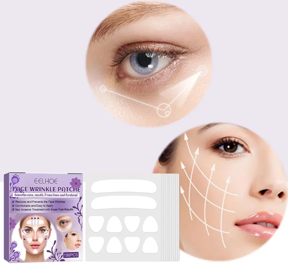 Anti Rimpel Pads - 100 Stuks! - Anti-rimpel Pads Gezicht - Anti Rimpel Pleisters - Anti Rimpel - Rimpel Verwijderaar - Facelift Apparaat - Facelift Tape - Facelift Masker 1 Anti Rimpel Pads - 100 Stuks! - Anti-rimpel Pads Gezicht - Anti Rimpel Pleisters - Anti Rimpel - Rimpel Verwijderaar - Facelift Apparaat - Facelift Tape - Facelift Masker