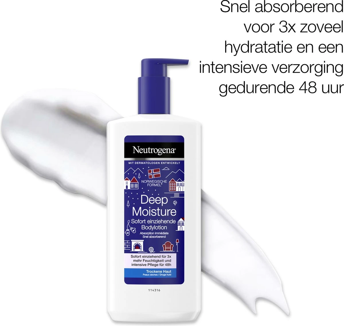 Neutrogena Deep Moisture Snel Absorberende Bodylotion, Noorse Formule, Bodycrème, Droge Huid, 2 X 400 Ml 7 Neutrogena Deep Moisture Snel Absorberende Bodylotion, Noorse Formule, Bodycrème, Droge Huid, 2 X 400 Ml - Afbeelding 7