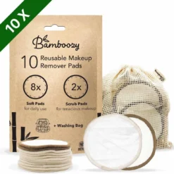Wasbare Wattenschijfjes 10 Bamboe Wattenschijfjes - Herbruikbare Wattenschijfjes - Make Up Pads Zoogcompressen Zero Waste