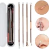 Lashes & Beauty By Patricia Mee-eters Verwijderen - Blackhead Remover - Puistjes - Professionele Kit - 4 Luxe Puisten Lepels - Mee Eter Lepel - Acne Set - Rose