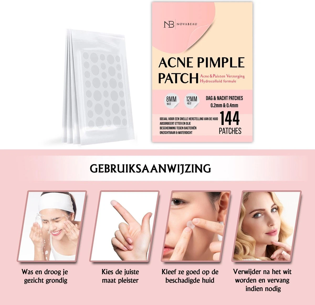 Acne Patches Voor Dag En Nacht - Puisten Verwijderaar - Huidreiniger - 144 Stuks In 2 Formaten - Pukkel Pleister - Pimple Patch Die Onzuiverheden Absorbeert - Acneverzorging 4 Acne Patches Voor Dag En Nacht - Puisten Verwijderaar - Huidreiniger - 144 Stuks In 2 Formaten - Pukkel Pleister - Pimple Patch Die Onzuiverheden Absorbeert - Acneverzorging - Afbeelding 4