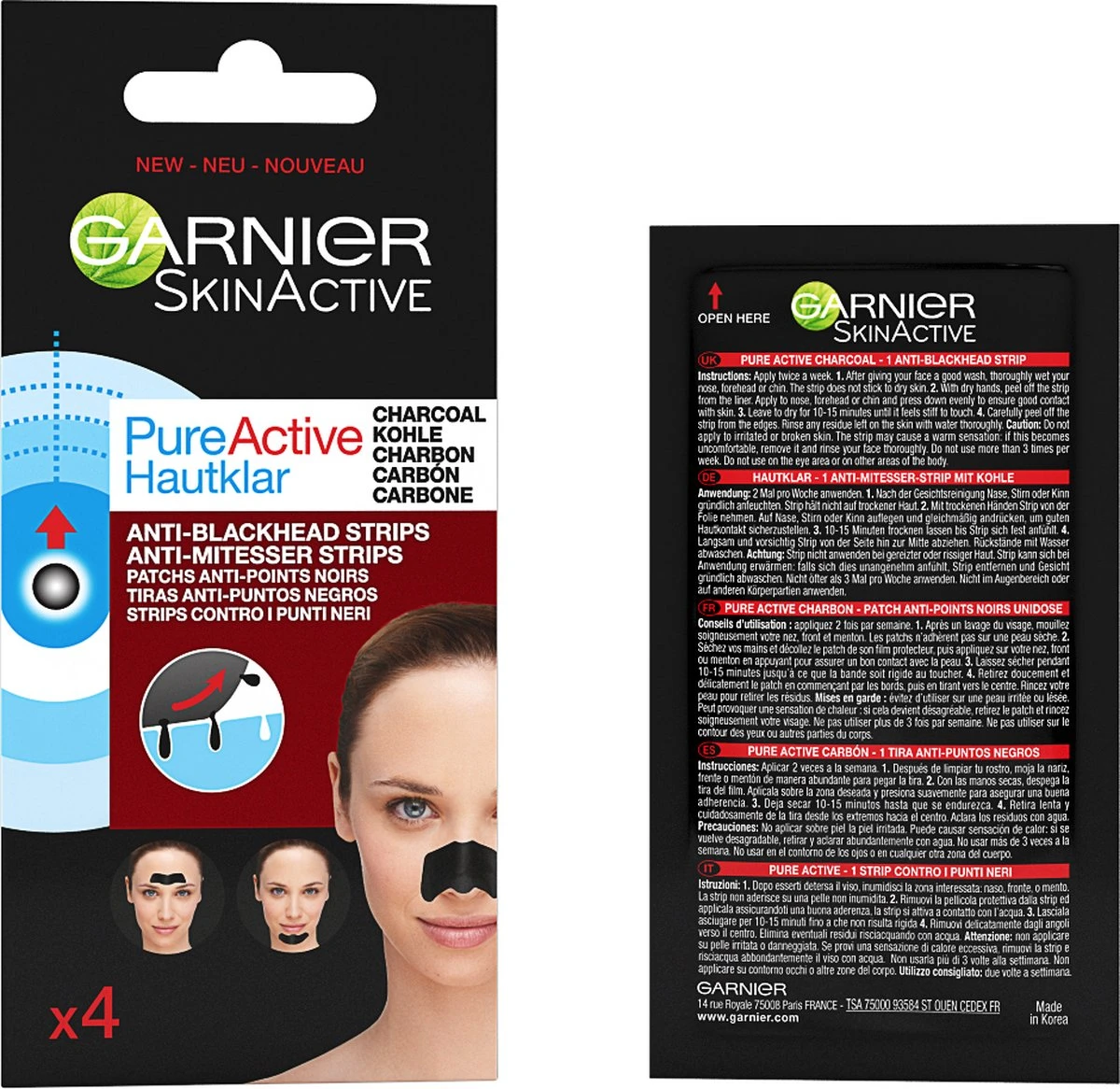 Garnier Skinactive Face SkinActive PureActive Nose Strips Charcoal - 2 X 4 Stuks - Voordeelverpakking 4 Garnier Skinactive Face SkinActive PureActive Nose Strips Charcoal - 2 X 4 Stuks - Voordeelverpakking - Afbeelding 4