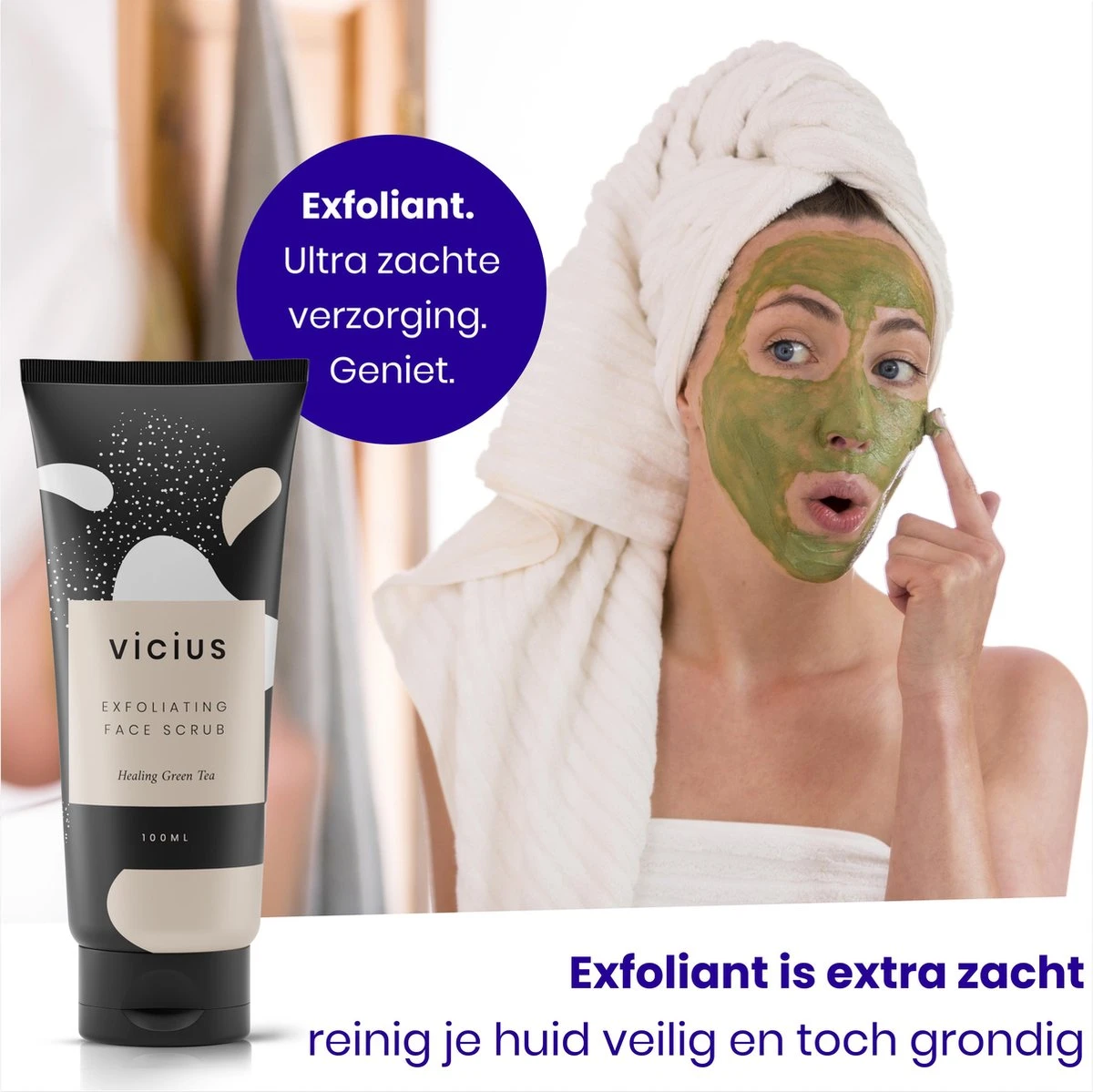 Vicius® - Scrub - Peeling Gezicht - Exfoliant - Mee Eters Verwijderen - Exfoliator Voor Vrouwen - 100 Ml 6 Vicius® - Scrub - Peeling Gezicht - Exfoliant - Mee Eters Verwijderen - Exfoliator Voor Vrouwen - 100 Ml - Afbeelding 6