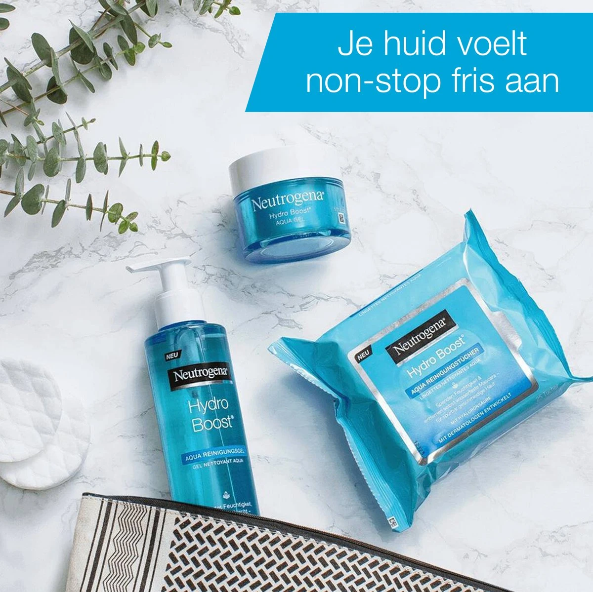 Neutrogena Hydro Boost Aqua Reinigingsdoekjes, Met Neutrogena Reinigingstechnologie, Hyaluronzuur En Een Hydraterende Crème, 3 X 25 Stuks 8 Neutrogena Hydro Boost Aqua Reinigingsdoekjes, Met Neutrogena Reinigingstechnologie, Hyaluronzuur En Een Hydraterende Crème, 3 X 25 Stuks - Afbeelding 8