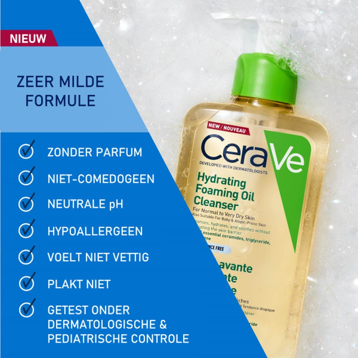 CeraVe - Hydrating Foaming Oil Cleanser - Voor Normale Tot Droge Huid - 473ml 9 CeraVe - Hydrating Foaming Oil Cleanser - Voor Normale Tot Droge Huid - 473ml - Afbeelding 9