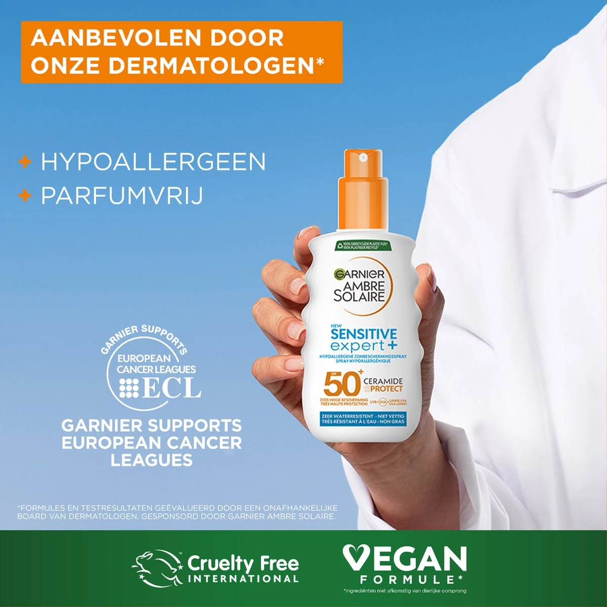 Garnier Ambre Solaire Sensitive Expert Hypoallergene Zonnebrand Spray SPF 50+ - Ceramide Protect - 150ml 5 Garnier Ambre Solaire Sensitive Expert Hypoallergene Zonnebrand Spray SPF 50+ - Ceramide Protect - 150ml - Afbeelding 5