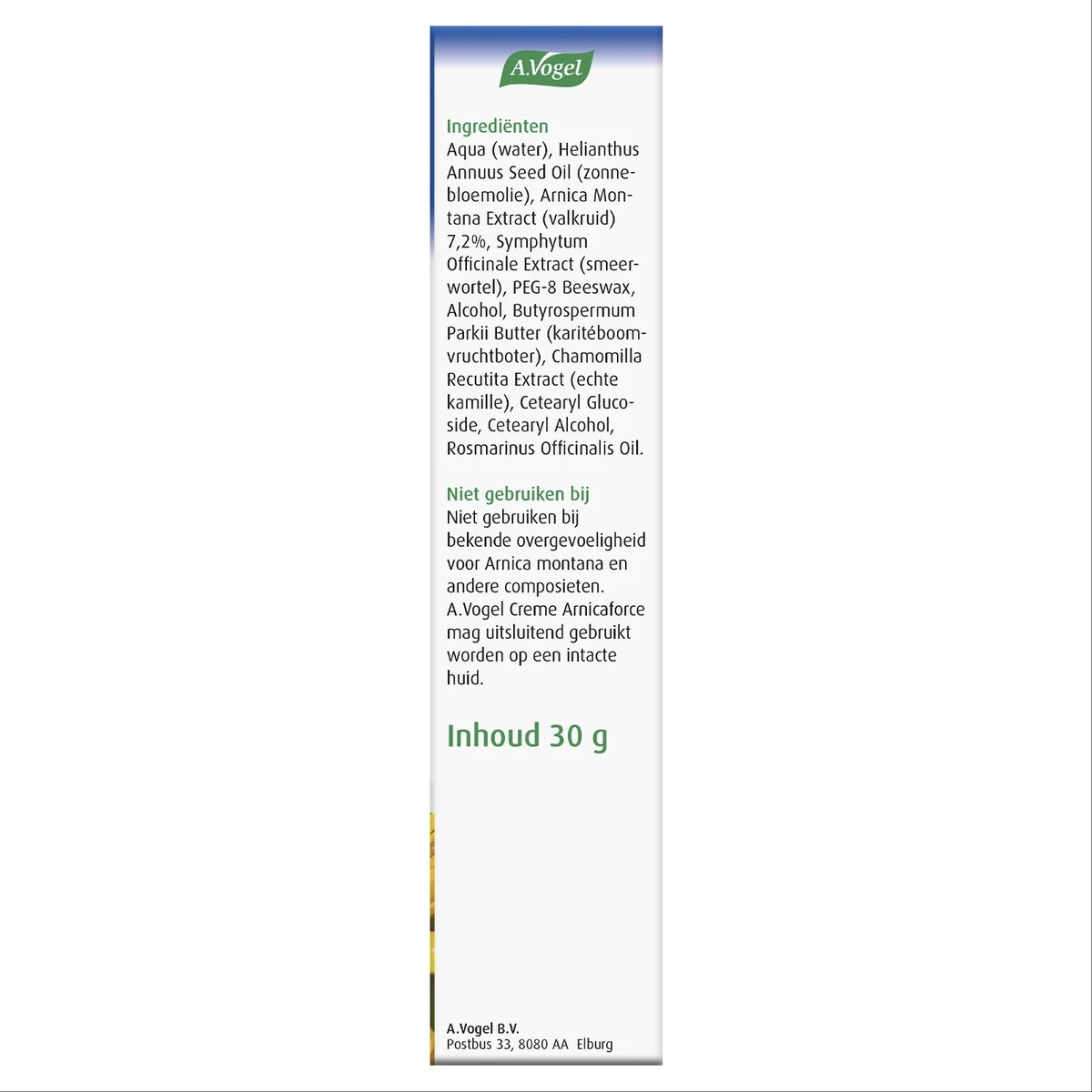 A.Vogel Arnica Vallen En Stoten Crème - Verzorgt De Blauwverkleurde Huid - 30 G 9 A.Vogel Arnica Vallen En Stoten Crème - Verzorgt De Blauwverkleurde Huid - 30 G - Afbeelding 9