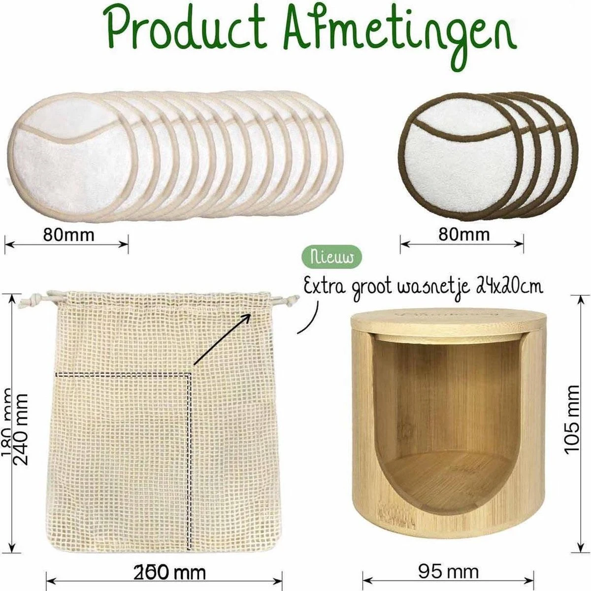 16 Herbruikbare Wattenschijfjes + Bamboe Houder - 12x Dagelijks 4x Scrub 4 Laags - Wasbare Wattenschijfjes Makeup Pads Zero Waste 13 16 Herbruikbare Wattenschijfjes + Bamboe Houder - 12x Dagelijks 4x Scrub 4 Laags - Wasbare Wattenschijfjes Makeup Pads Zero Waste - Afbeelding 13