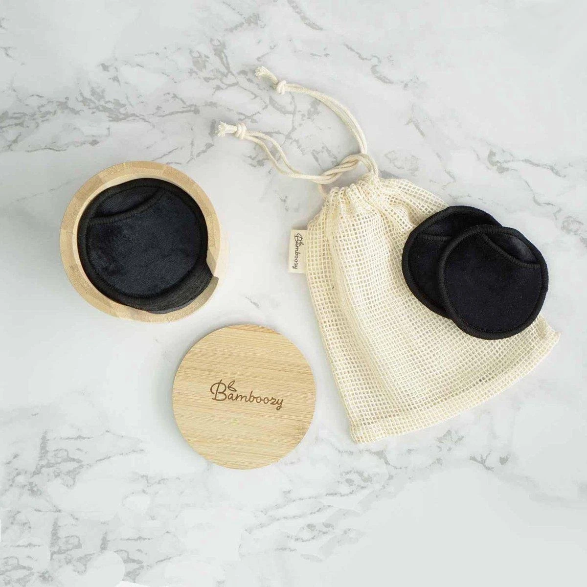 Bamboozy 16 Zwarte Herbruikbare Wattenschijfjes + Bamboe Houder 12x Dagelijks 4x Scrub 4 Laags Wasbare Wattenschijfjes Zero Waste 9 Bamboozy 16 Zwarte Herbruikbare Wattenschijfjes + Bamboe Houder 12x Dagelijks 4x Scrub 4 Laags Wasbare Wattenschijfjes Zero Waste - Afbeelding 9