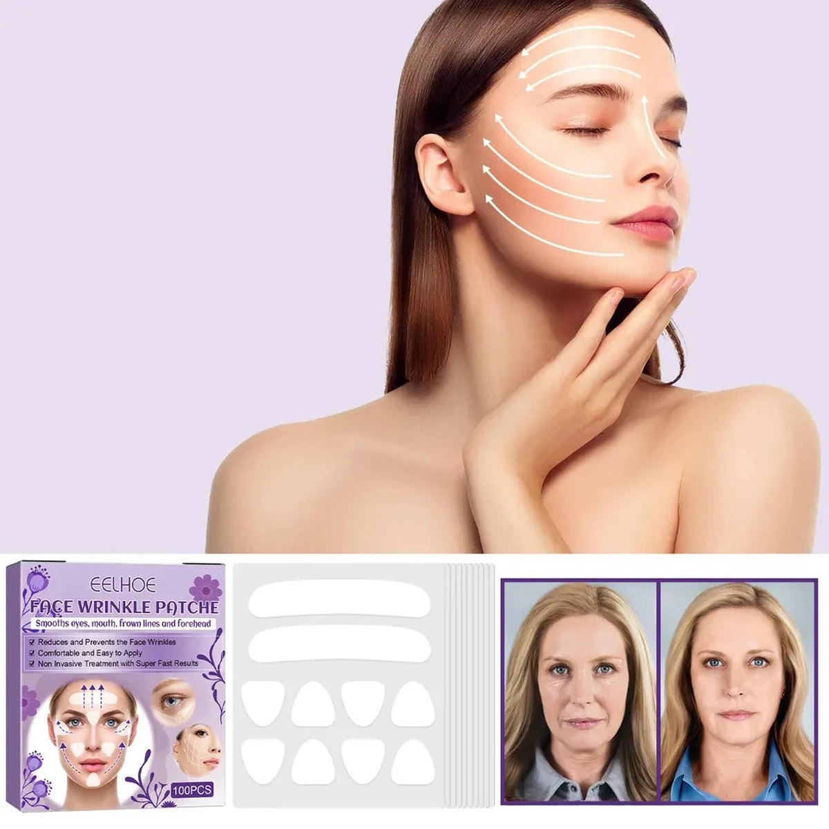 Anti Rimpel Pads - 100 Stuks! - Anti-rimpel Pads Gezicht - Anti Rimpel Pleisters - Anti Rimpel - Rimpel Verwijderaar - Facelift Apparaat - Facelift Tape - Facelift Masker 3 Anti Rimpel Pads - 100 Stuks! - Anti-rimpel Pads Gezicht - Anti Rimpel Pleisters - Anti Rimpel - Rimpel Verwijderaar - Facelift Apparaat - Facelift Tape - Facelift Masker - Afbeelding 3