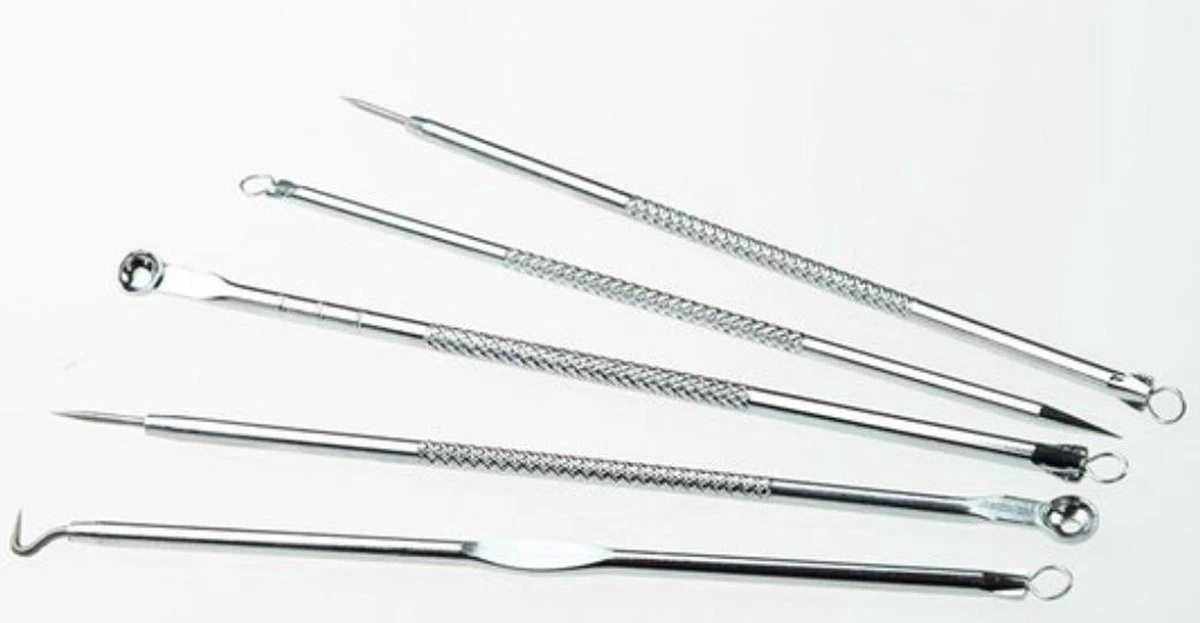 *** Professionele 5 Delige Mee-eters & Acne Verwijderen Set - Blackhead Killer - Comedonenlepel - Puisten Verwijderaar - Van Heble® *** 2 *** Professionele 5 Delige Mee-eters & Acne Verwijderen Set - Blackhead Killer - Comedonenlepel - Puisten Verwijderaar - Van Heble® *** - Afbeelding 2