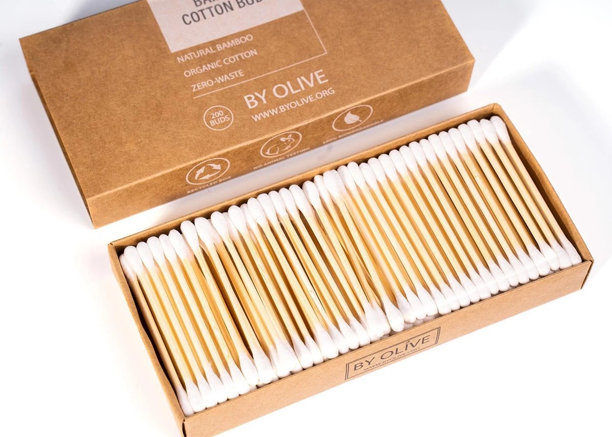Natuurlijke Wattenstaafjes Van Bamboe En Katoen - Eco - 600 St - Bio Afbreekbaar - By Olive 3 Natuurlijke Wattenstaafjes Van Bamboe En Katoen - Eco - 600 St - Bio Afbreekbaar - By Olive - Afbeelding 3