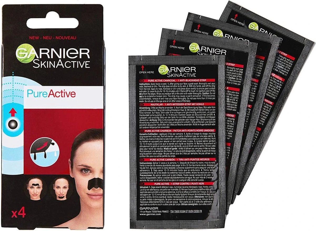 Garnier SkinActive Neus Strips Charcoal - 4 Stuks 14 Garnier SkinActive Neus Strips Charcoal - 4 Stuks - Afbeelding 14
