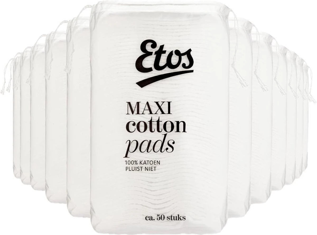 Etos Maxi Wattenschijfjes - Cotton Pads- 600 Stuks (12 X 50 Stuks) 1 Etos Maxi Wattenschijfjes - Cotton Pads- 600 Stuks (12 X 50 Stuks)