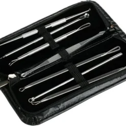 Merkloos Professionele 7 Delige Mee-eters & Acne Verwijderen Set - Blackhead Killer - Remover Comedonenlepel - Puisten Verwijderaar - Comedonendrukker - Mee-eter Lepel