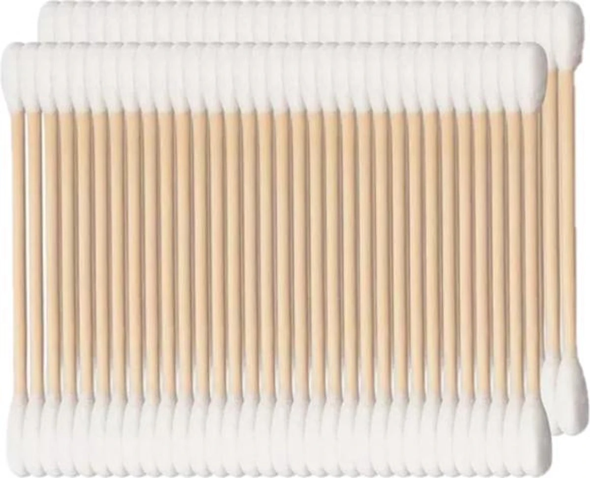 Merkloos Wattenstaafjes Hout - Bamboe - 2x100 St 1 Merkloos Wattenstaafjes Hout - Bamboe - 2x100 St