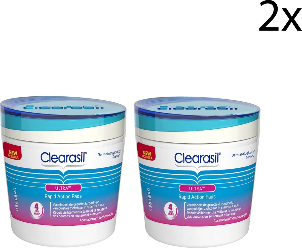 Clearasil Ultra Rapid Action Pads - Reinigingsdoekjes - 2 X 65 Stuks 1 Clearasil Ultra Rapid Action Pads - Reinigingsdoekjes - 2 X 65 Stuks