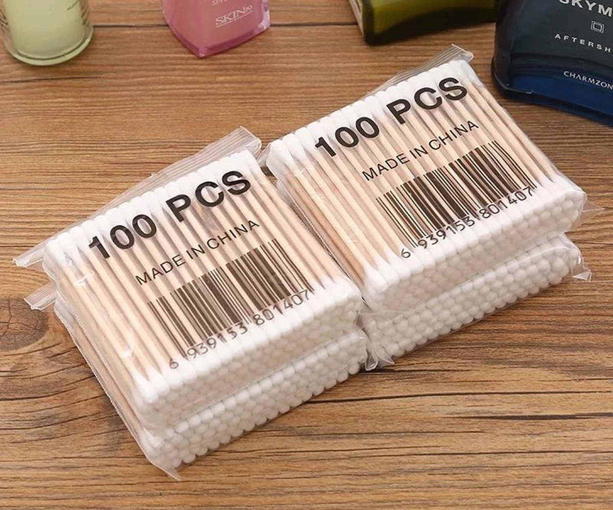 Merkloos Wattenstaafjes Hout - Bamboe - 4 X 100 Stuks 4 Merkloos Wattenstaafjes Hout - Bamboe - 4 X 100 Stuks - Afbeelding 4