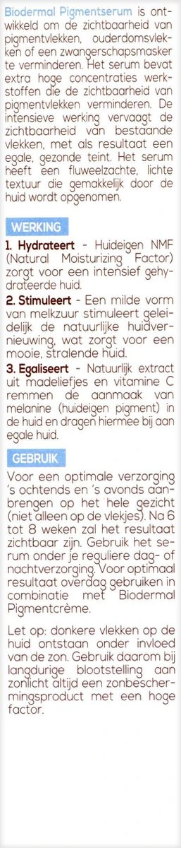 Biodermal Pigmentserum - Pigmentvlekken Creme - Vermindert Pigmentvlekken - 30ml 4 Biodermal Pigmentserum - Pigmentvlekken Creme - Vermindert Pigmentvlekken - 30ml - Afbeelding 4