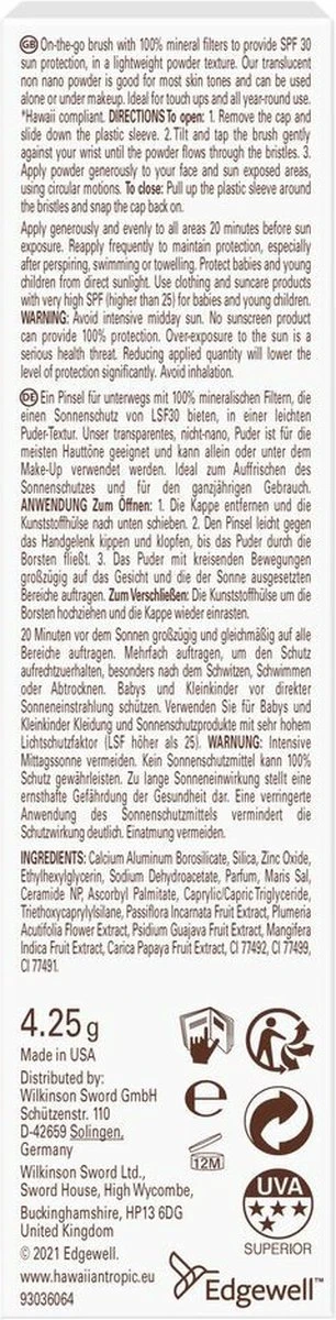 Hawaiian Tropic Mineral Powder Brush SPF30 4,25 Gram 5 Hawaiian Tropic Mineral Powder Brush SPF30 4,25 Gram - Afbeelding 5