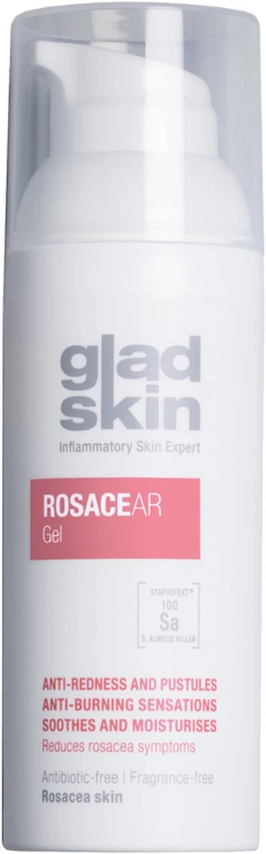 Gladskin ROSACEAR Gel 15ml - Tegen Roodheid, Puisten En Branderig Gevoel - Kalmeert En Hydrateert - Met Staphefekt™ 1 Gladskin ROSACEAR Gel 15ml - Tegen Roodheid, Puisten En Branderig Gevoel - Kalmeert En Hydrateert - Met Staphefekt™