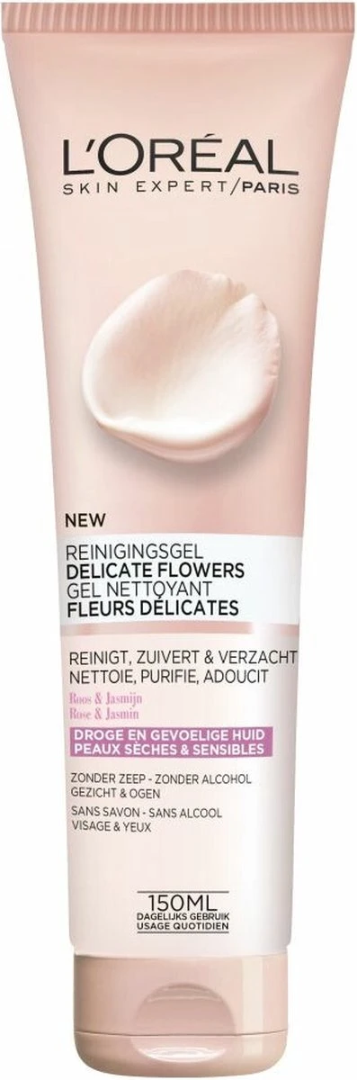 L’Oréal Paris Delicate Flowers Reinigingsgel - 150 Ml - Droge En Gevoelige Huid 1 L’Oréal Paris Delicate Flowers Reinigingsgel - 150 Ml - Droge En Gevoelige Huid