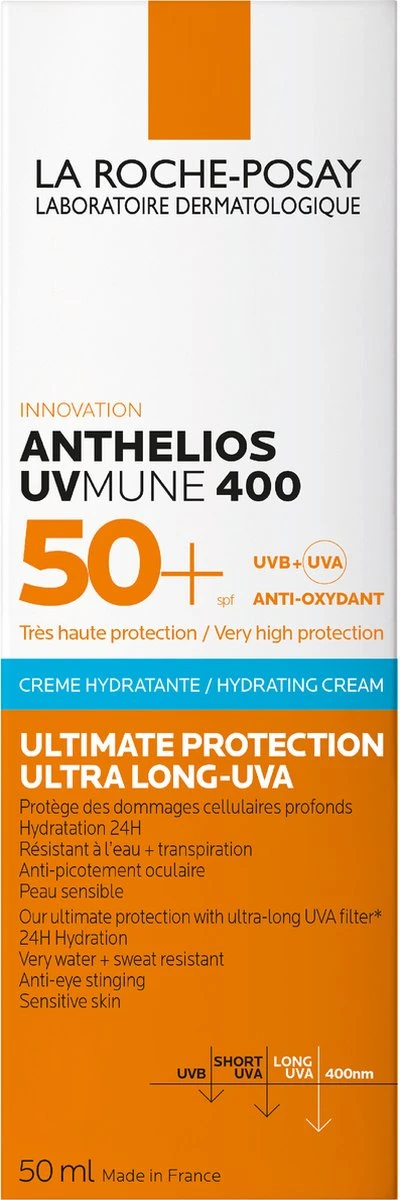 La Roche-Posay Anthelios UVMune 400 - Hydraterende Zonnebrandcrème SPF50+ - Gezicht - 50 Ml 2 La Roche-Posay Anthelios UVMune 400 - Hydraterende Zonnebrandcrème SPF50+ - Gezicht - 50 Ml - Afbeelding 2