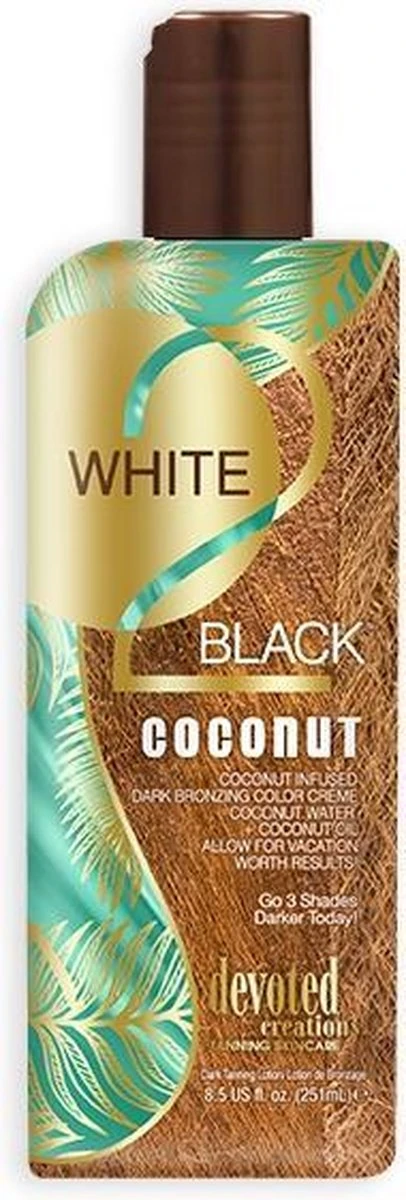 Devoted Creations - White 2 Black Coconut - Zonnebankcrème - 251ml 1 Devoted Creations - White 2 Black Coconut - Zonnebankcrème - 251ml