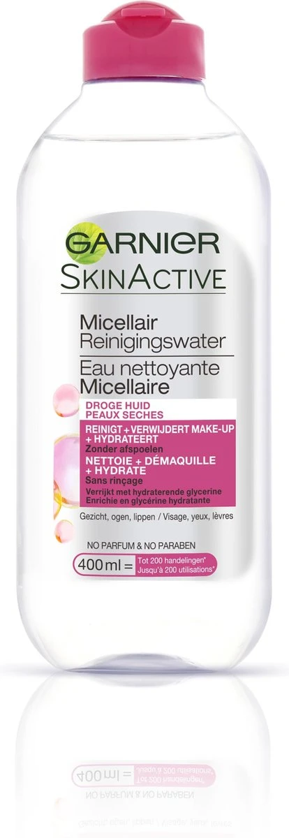 Garnier SkinActive - Micellair Reinigingswater Voor De Droge Huid - 3 X 400 Ml - Micellair Water Voordeelverpakking 7 Garnier SkinActive - Micellair Reinigingswater Voor De Droge Huid - 3 X 400 Ml - Micellair Water Voordeelverpakking - Afbeelding 7