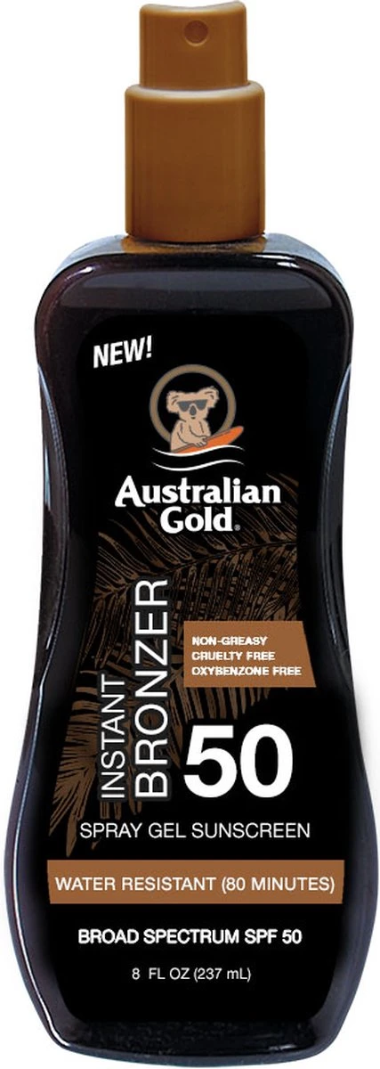 Australian Gold SPF 50 - Zonnebrand - Met Bronzer - 237 Ml 1 Australian Gold SPF 50 - Zonnebrand - Met Bronzer - 237 Ml