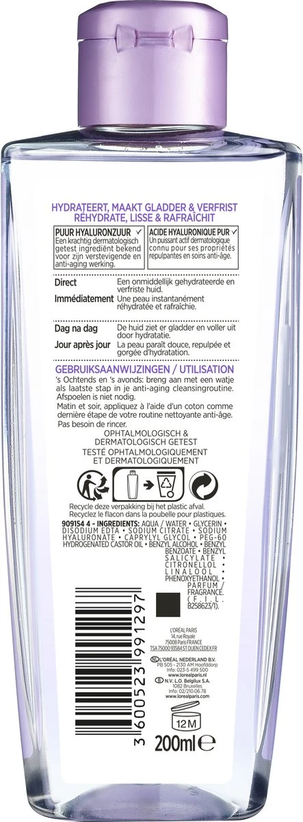 L'Oréal Paris Revitalift Volumegevende Toner - Gezichtsreiniger Met Hyaluronzuur - 200 Ml 6 L'Oréal Paris Revitalift Volumegevende Toner - Gezichtsreiniger Met Hyaluronzuur - 200 Ml - Afbeelding 6