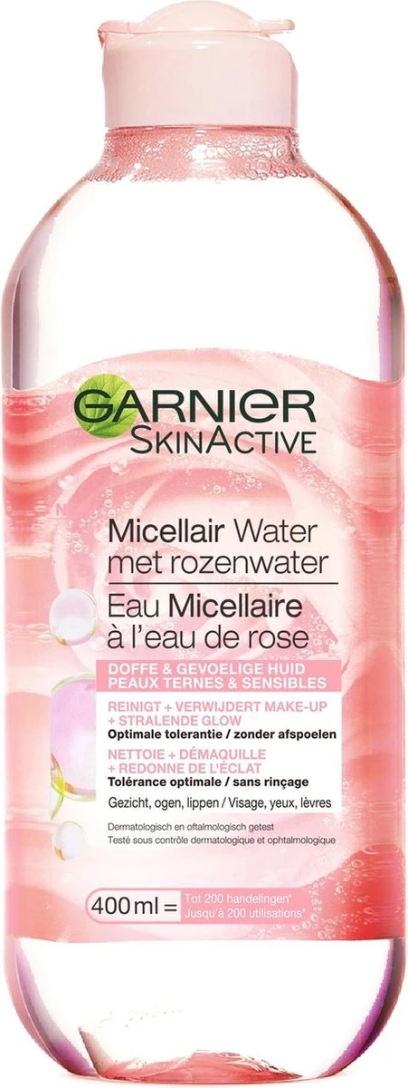 Garnier Skinactive Micellair Reinigingswater Met Rozenwater - 3 X 400 Ml - Micellair Water Voor Een Stralende Huid - Voordeelverpakking 2 Garnier Skinactive Micellair Reinigingswater Met Rozenwater - 3 X 400 Ml - Micellair Water Voor Een Stralende Huid - Voordeelverpakking - Afbeelding 2